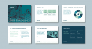 InDesign to PowerPoint presentation template for software applications services​. Client: Civica