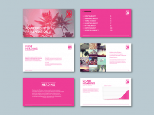 InDesign to PowerPoint widescreen presentation template for fashion retailer​. Client: Cotton On