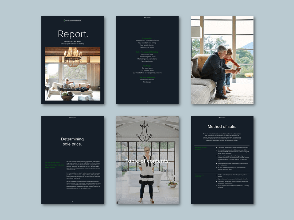 Publisher report template for property management agency. Client: OBrien