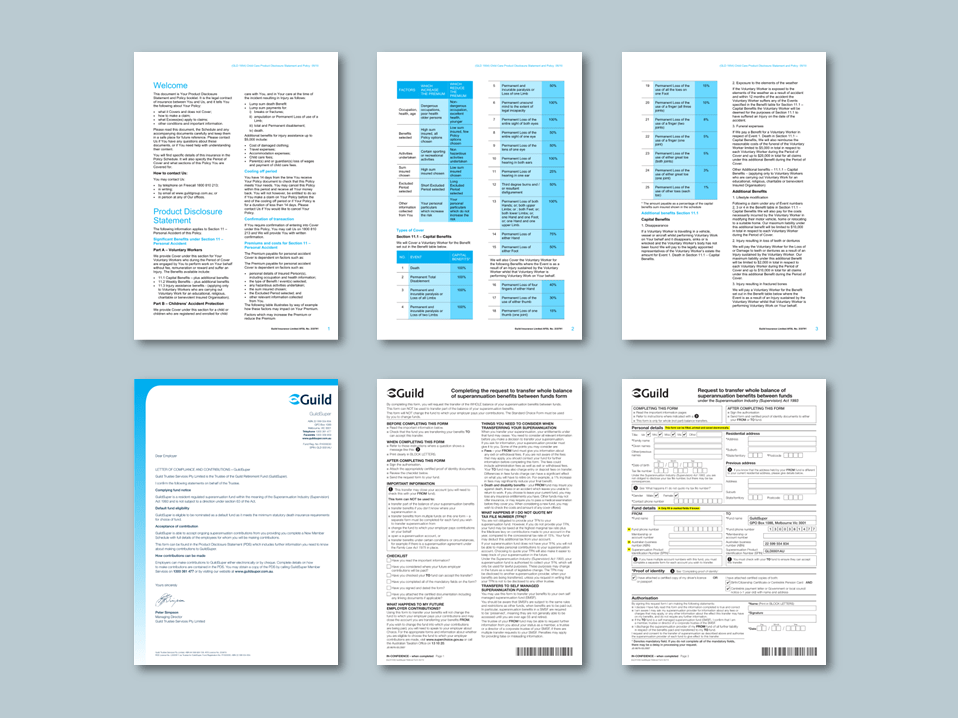 Guild Group Word product disclosure statement template and superannuation
