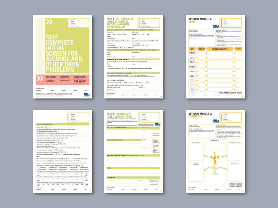 Turning Point Word screening forms for addiction treatment center