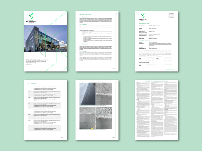Vertical Safety Word and approval form templates for safety equipment training consultants