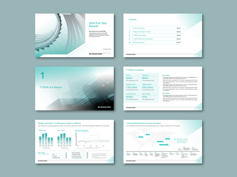 Bell Financial Group AGM PowerPoint template for financial advisory firm