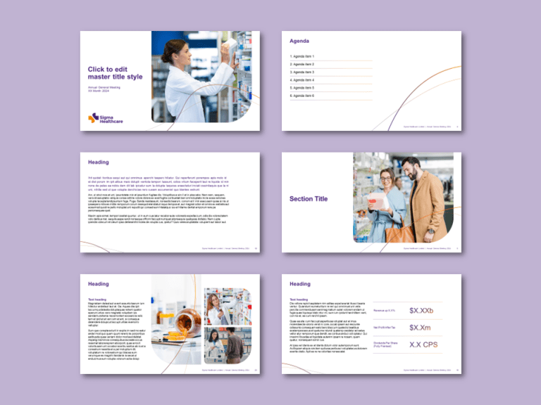 Sigma Healthcare InDesign to PowerPoint presentation for pharmacy franchise