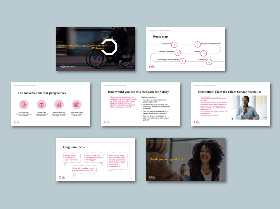 The Oxford Group PowerPoint workshop presentation template deck for not-for-profit education provider