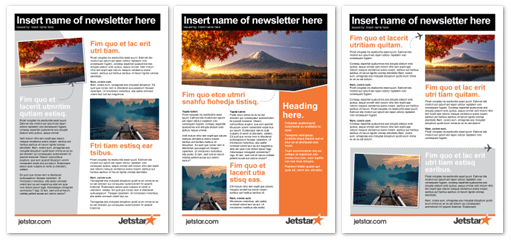 Jetstar Word newsletter templates